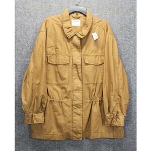 Old Navy Brown Cinch Waist Utility Jacket Womens Size XL NEW